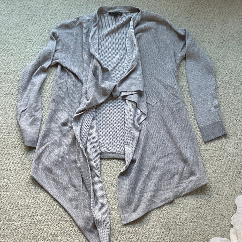 Banana Republic Light Gray Draped Cardigan